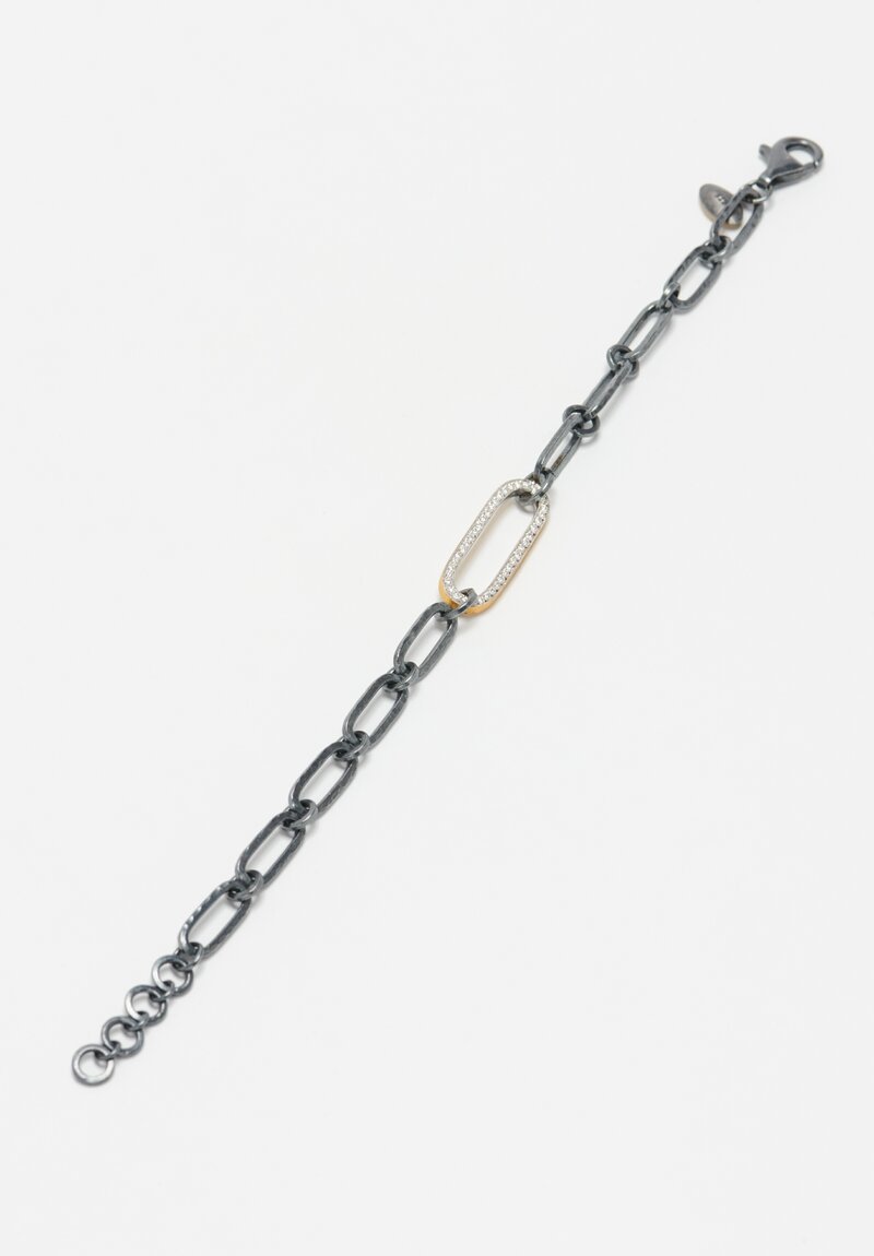 Lika Behar 22K, Oxidized Silver & Diamonds 'Chill-Link' Bracelet	