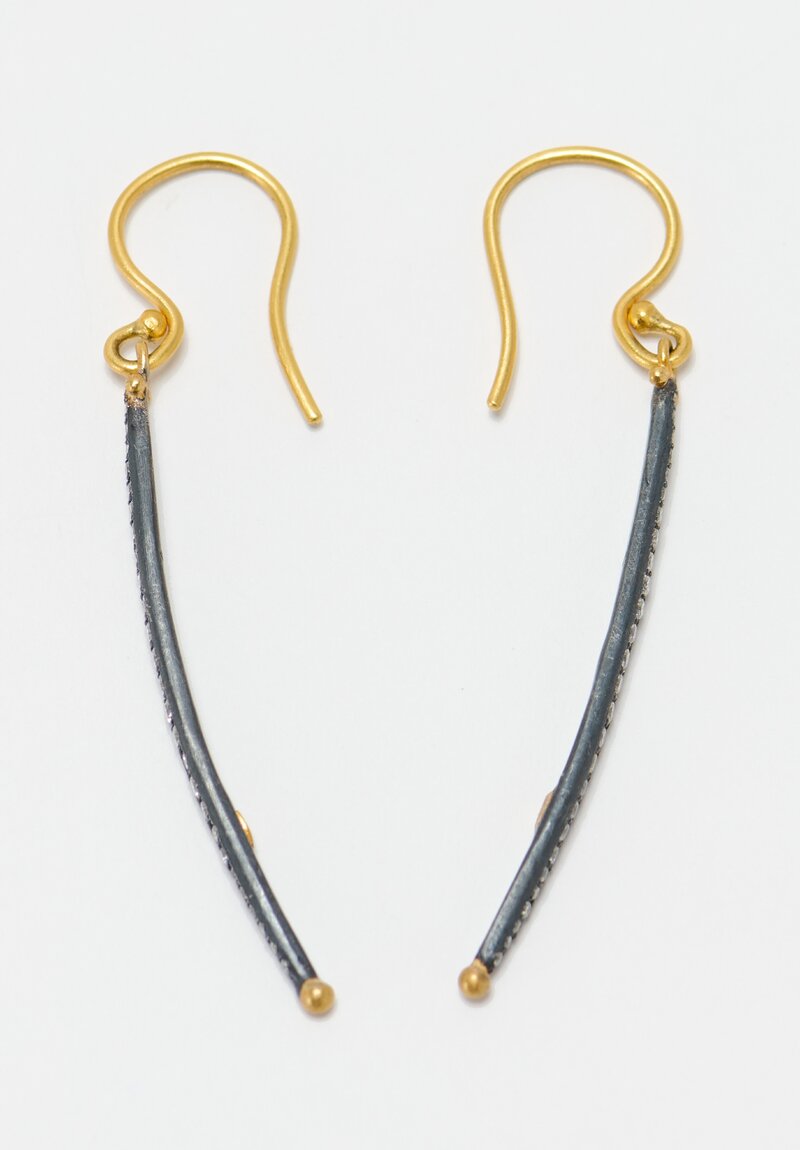 Lika Behar 24K, Granulation & Oxidized Silver 'Kelly' Earrings	