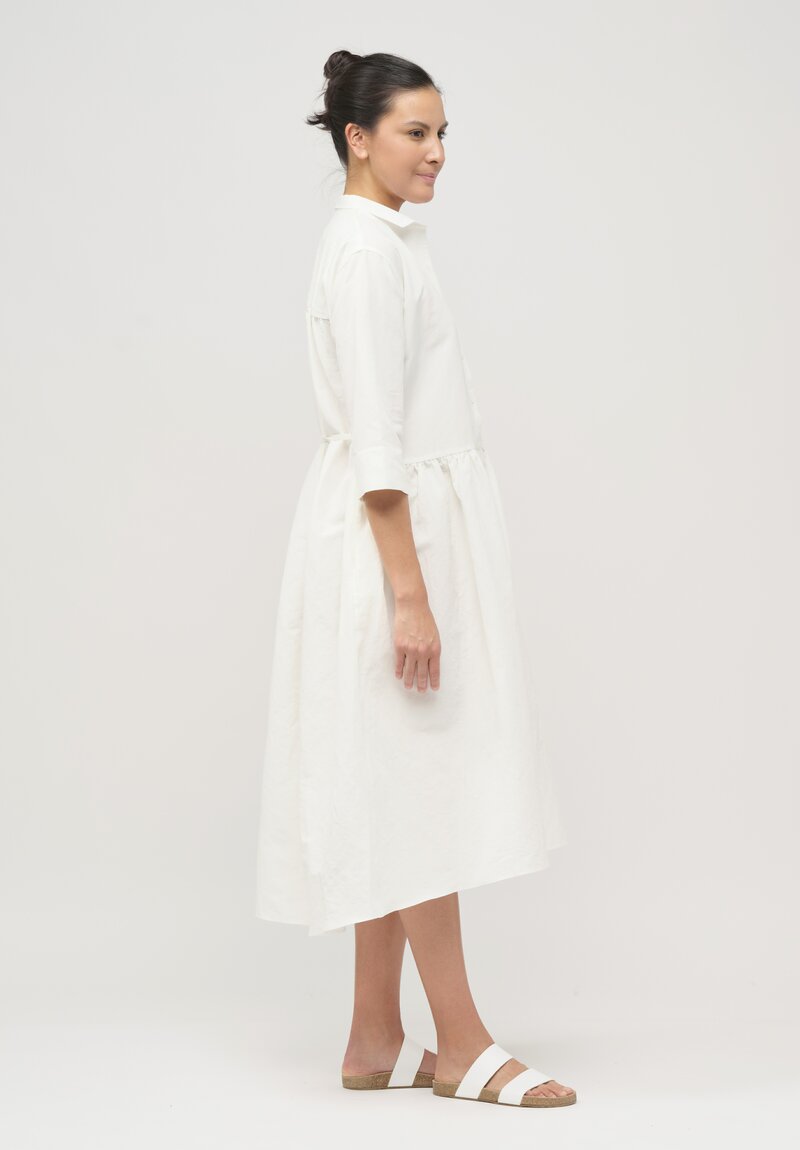 Asciari Cotton & Linen Ginger Dress in Natural White	