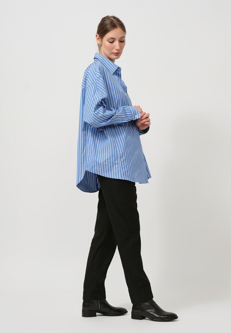 Dries Van Noten Cotton Striped Casio Shirt in Blue	