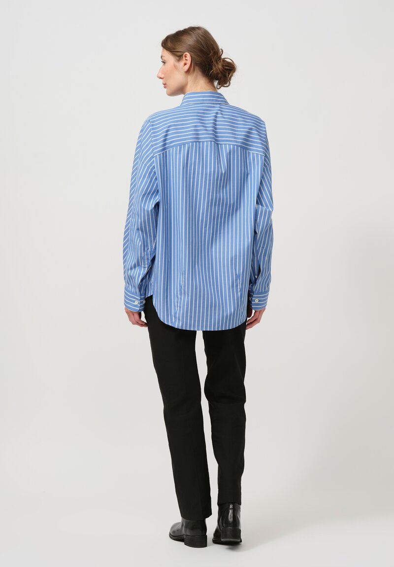 Dries Van Noten Cotton Striped Casio Shirt in Blue	