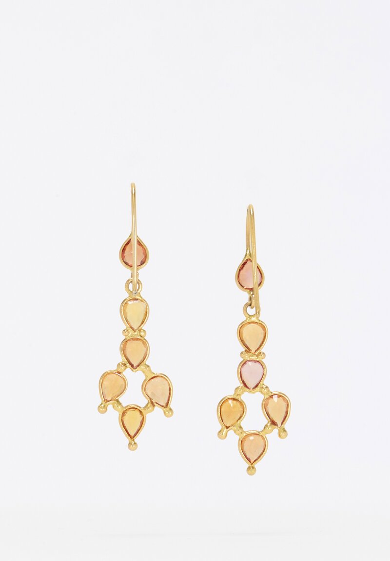 Anil Kumar 18K, Orange Sapphire Earrings	