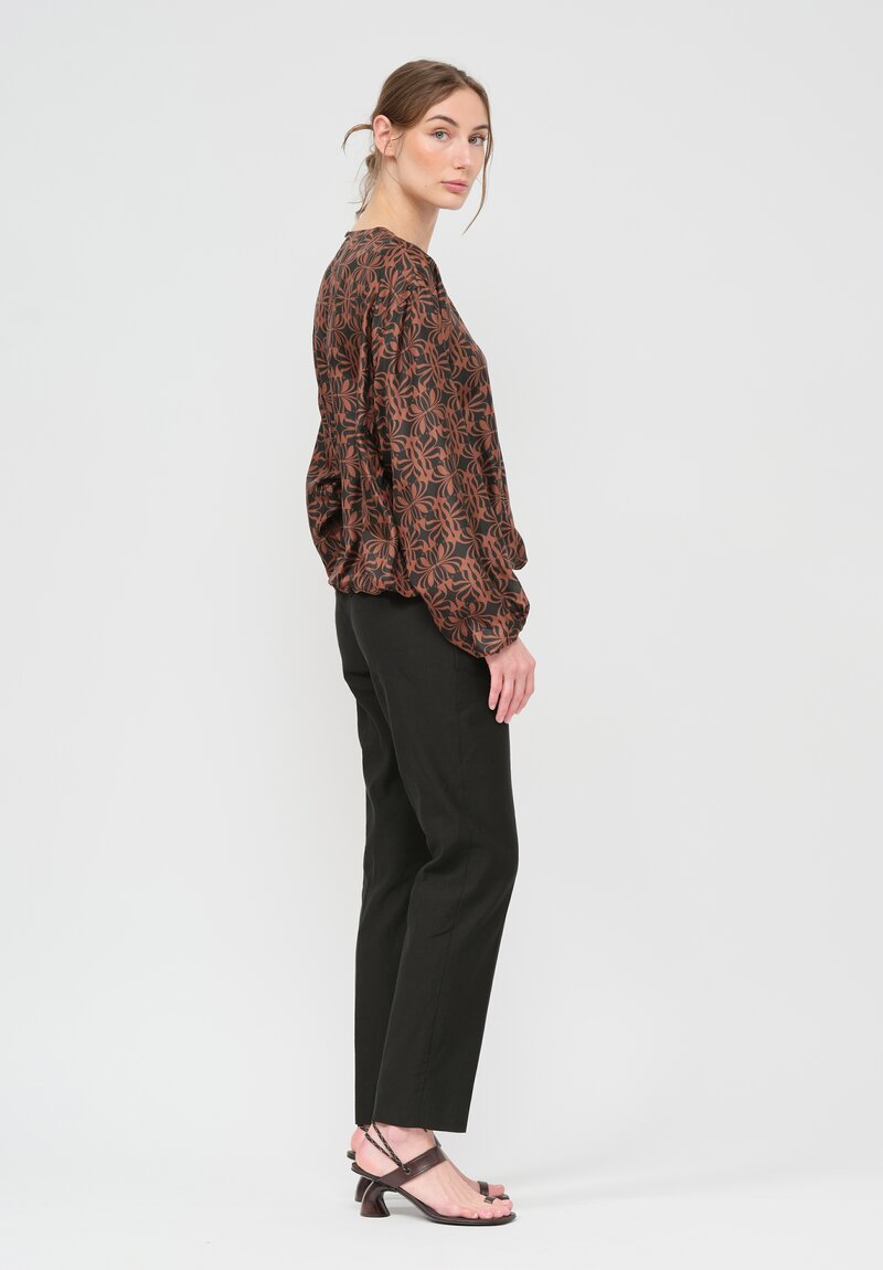 Dries Van Noten Silk Capo Shirt in Brown & Black	