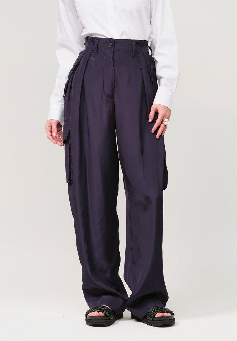 Dries Van Noten Polkar Pants in Navy Blue