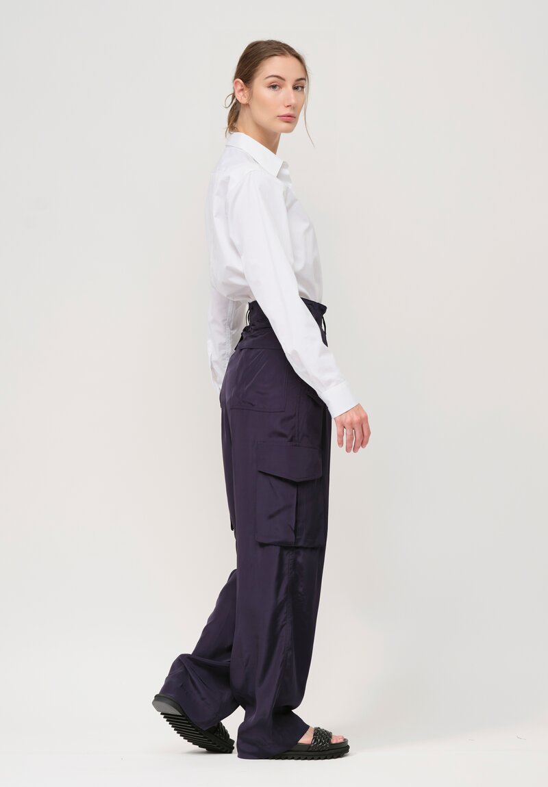 Dries Van Noten Polkar Pants in Navy Blue