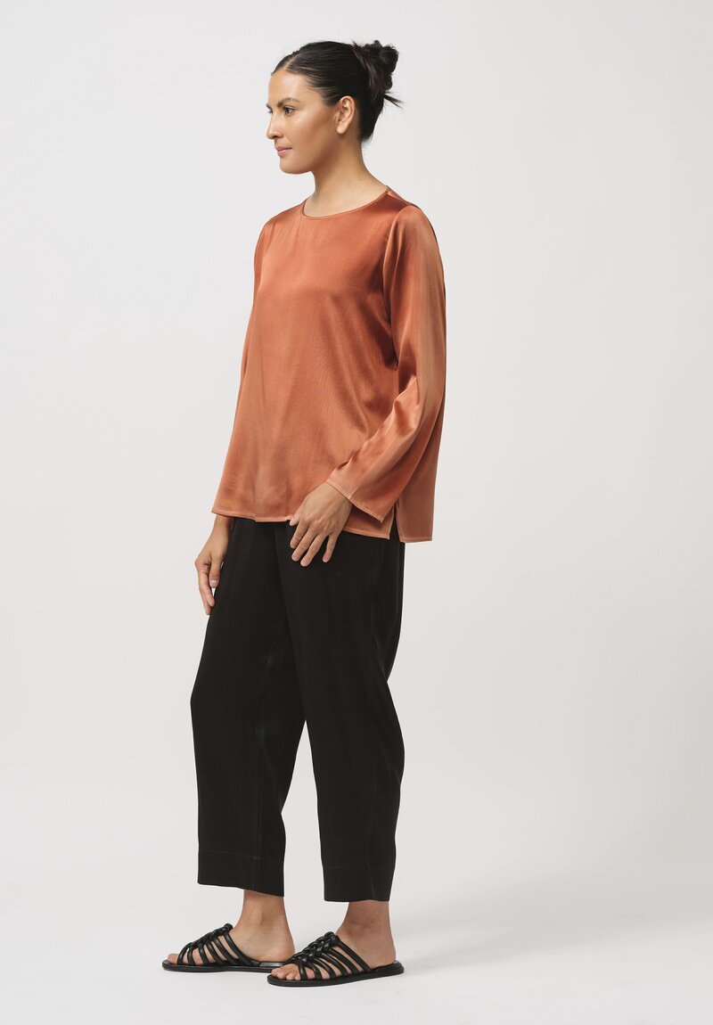 Noir Handmade Mud Silk Pants in Black	