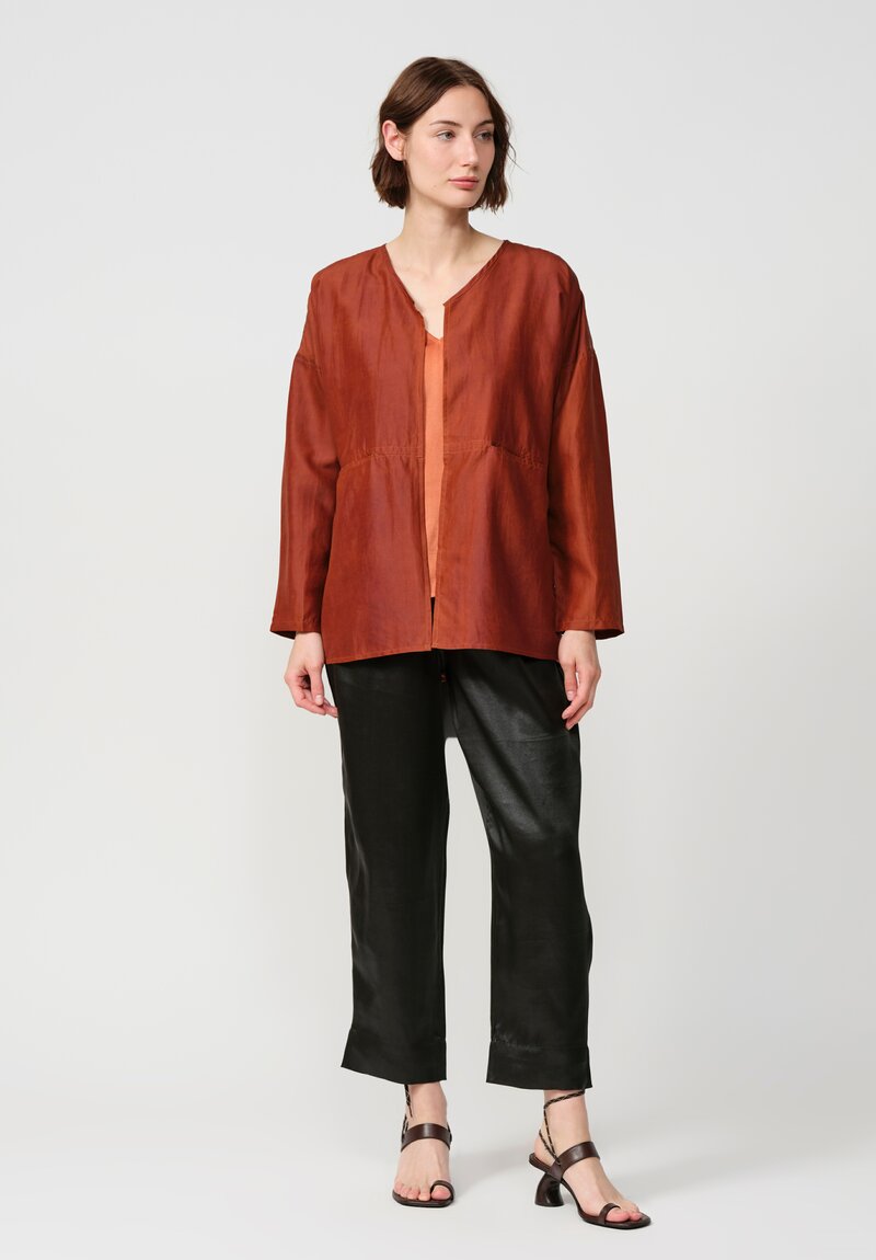 Noir Handmade Mud Silk Tapered Pants in Black