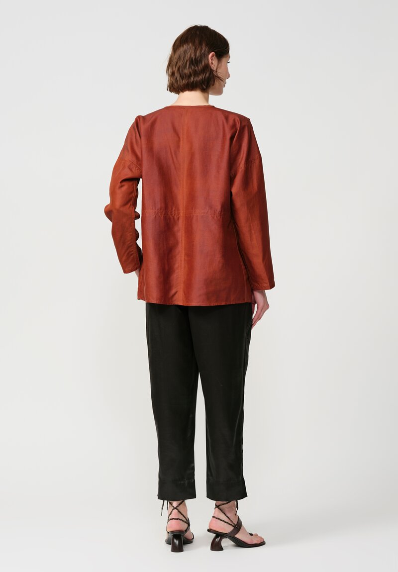 Noir Handmade Mud Silk Tapered Pants in Black