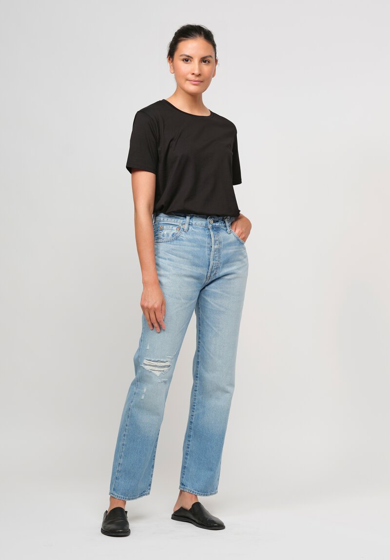 Moussy MV Cliffdale Straight High Rise Skinny Jean in Light Blue	