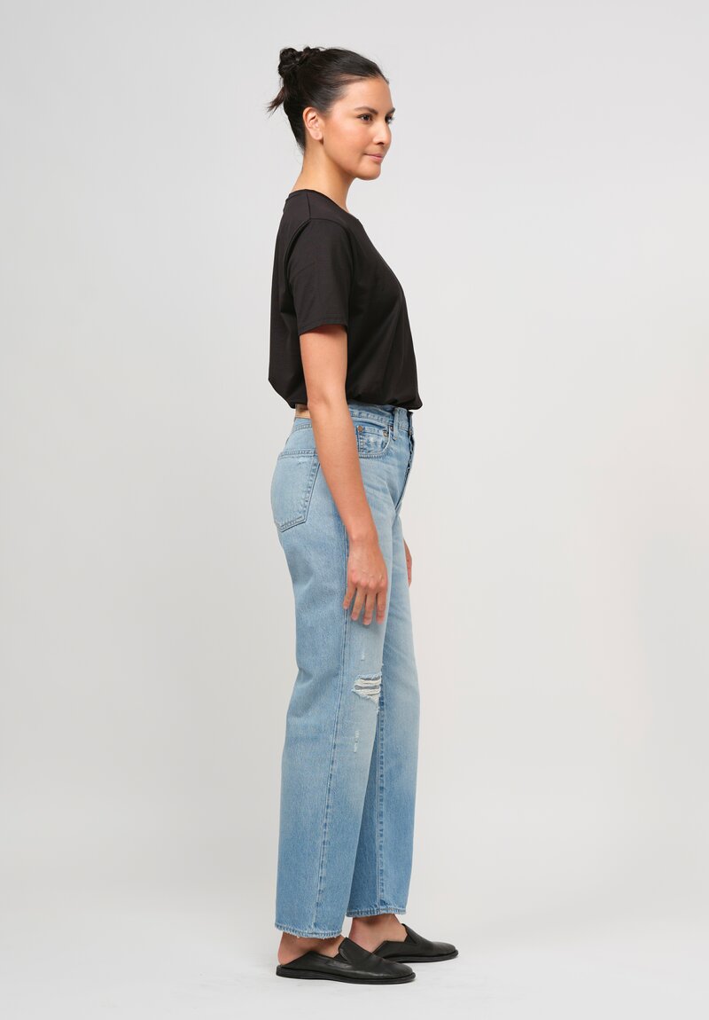 Moussy MV Cliffdale Straight High Rise Skinny Jean in Light Blue	