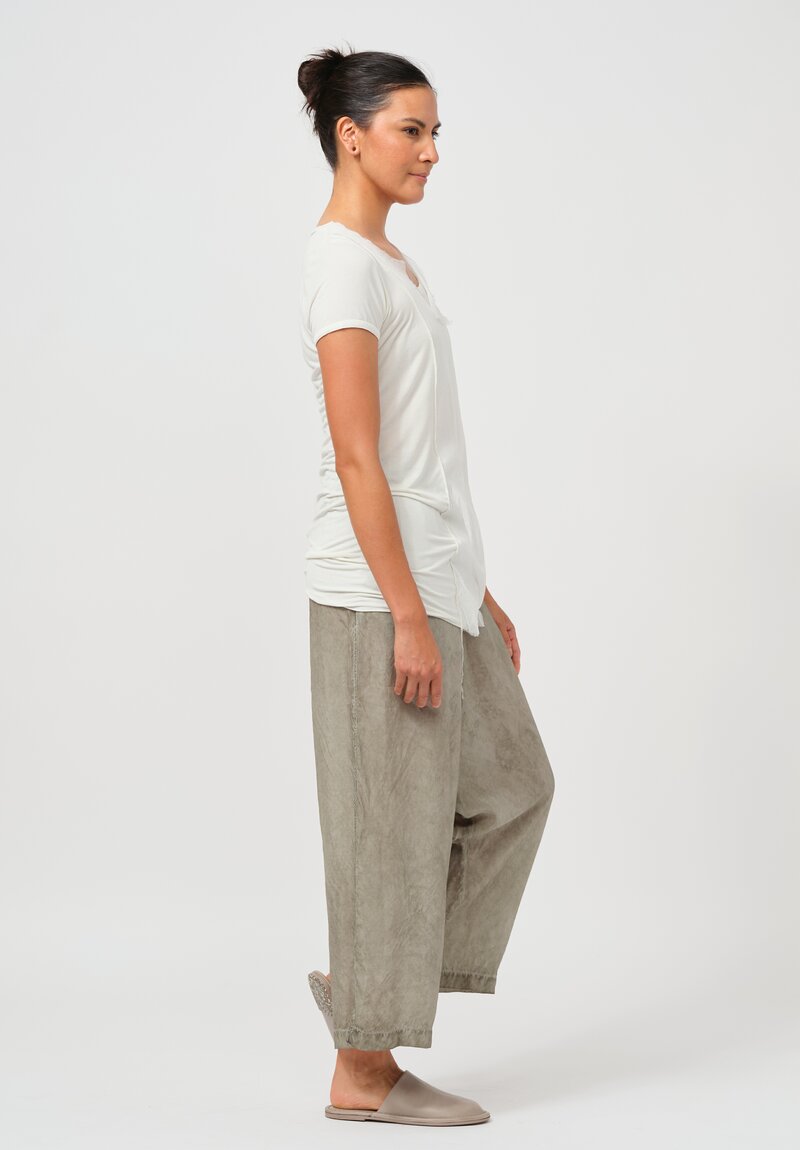 Rundholz Gathered Drop-Crotch Pants in Hay Cloud Grey	