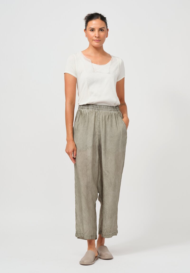 Rundholz Gathered Drop-Crotch Pants in Hay Cloud Grey	