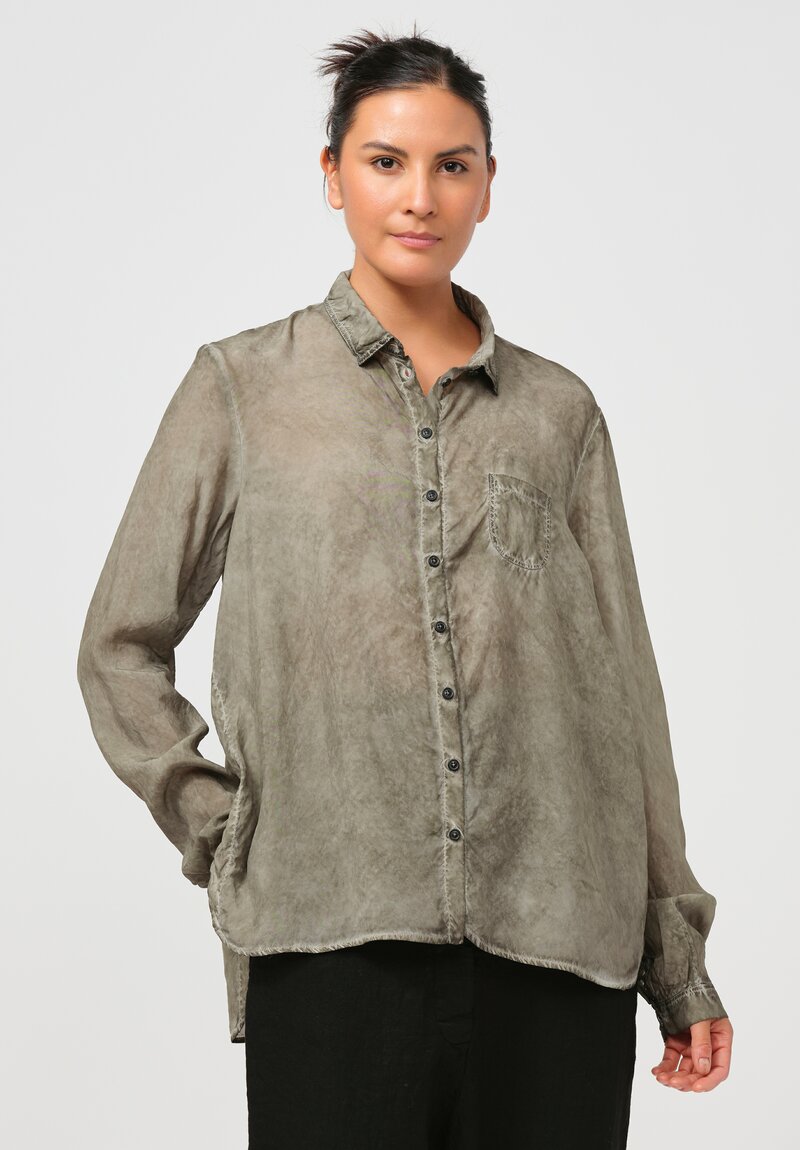 Rundholz Side Split Shirt in Hay Cloud Grey	