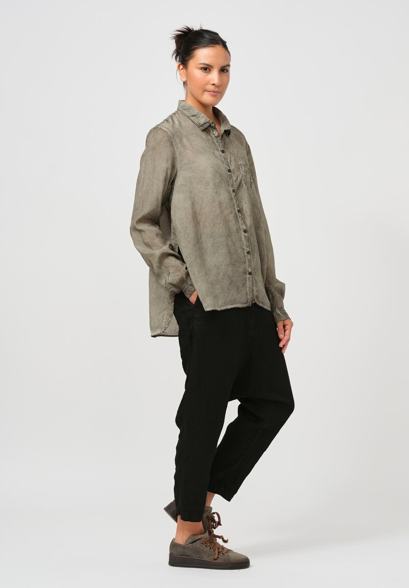 Rundholz Side Split Shirt in Hay Cloud Grey	