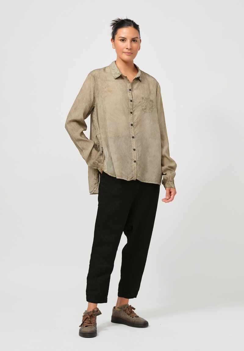 Rundholz Side Split Shirt in Linen Natural	