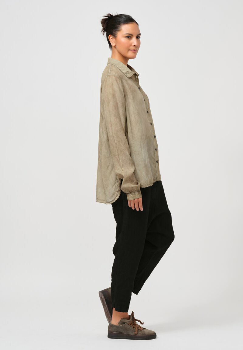 Rundholz Side Split Shirt in Linen Natural	