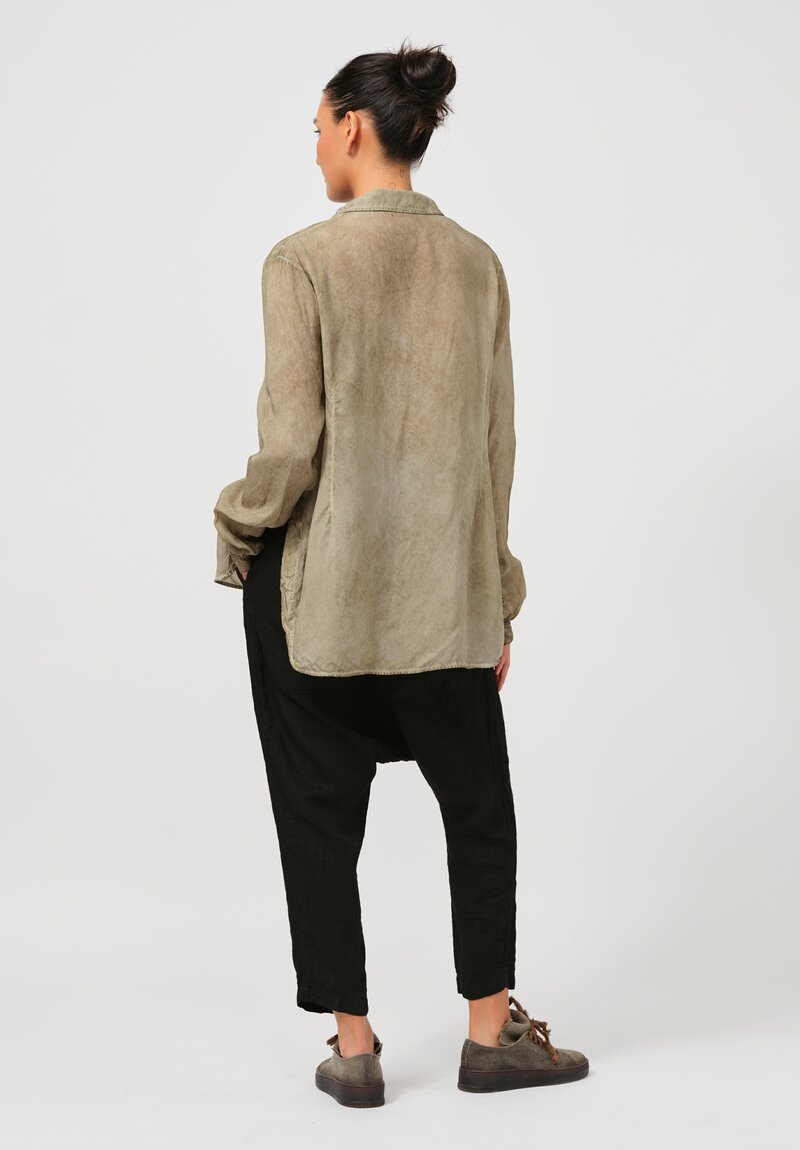 Rundholz Side Split Shirt in Linen Natural	