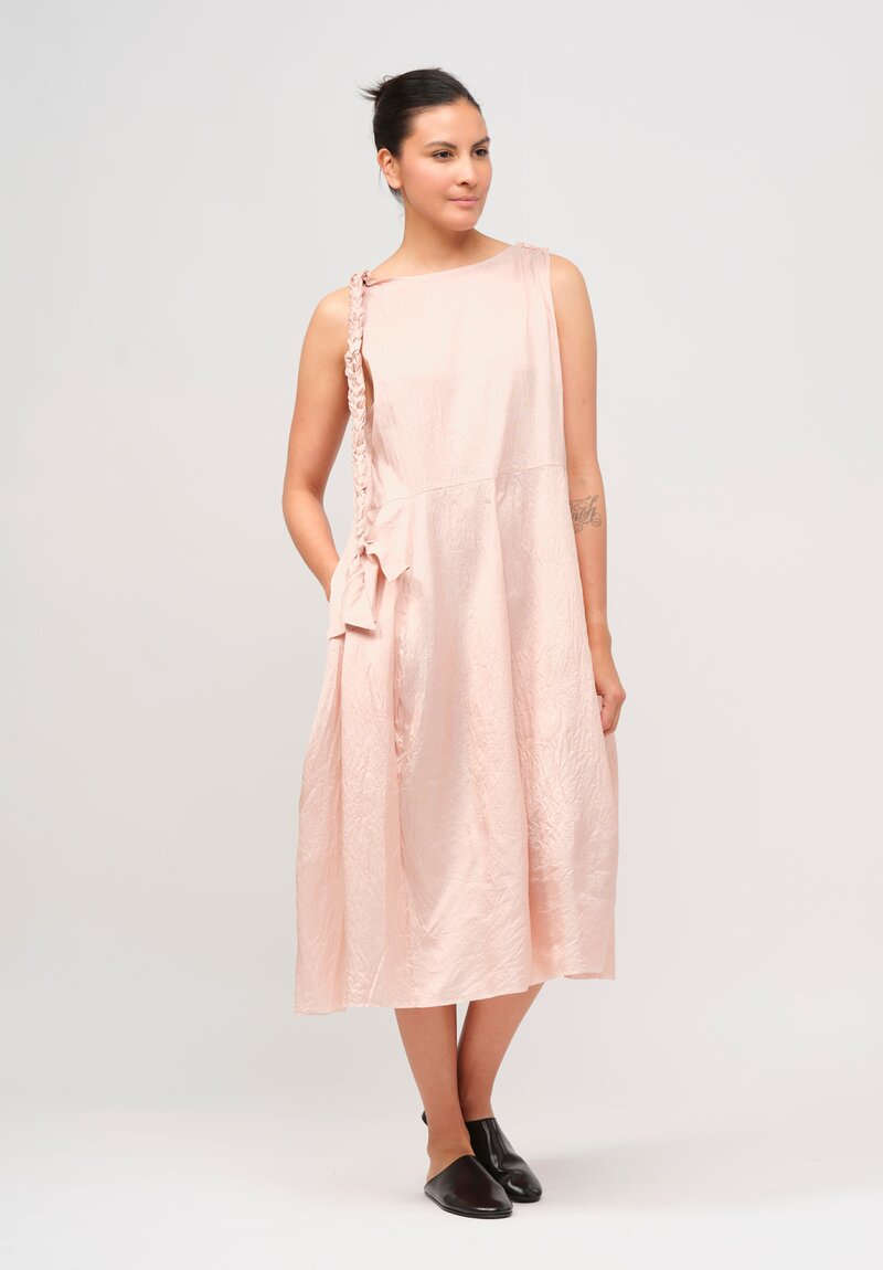 Christian Peau Silk Sleeveless One Piece Dress in Dusty Pink