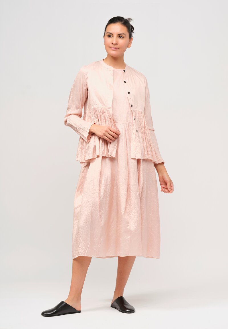 Christian Peau Silk Sleeveless One Piece Dress in Dusty Pink