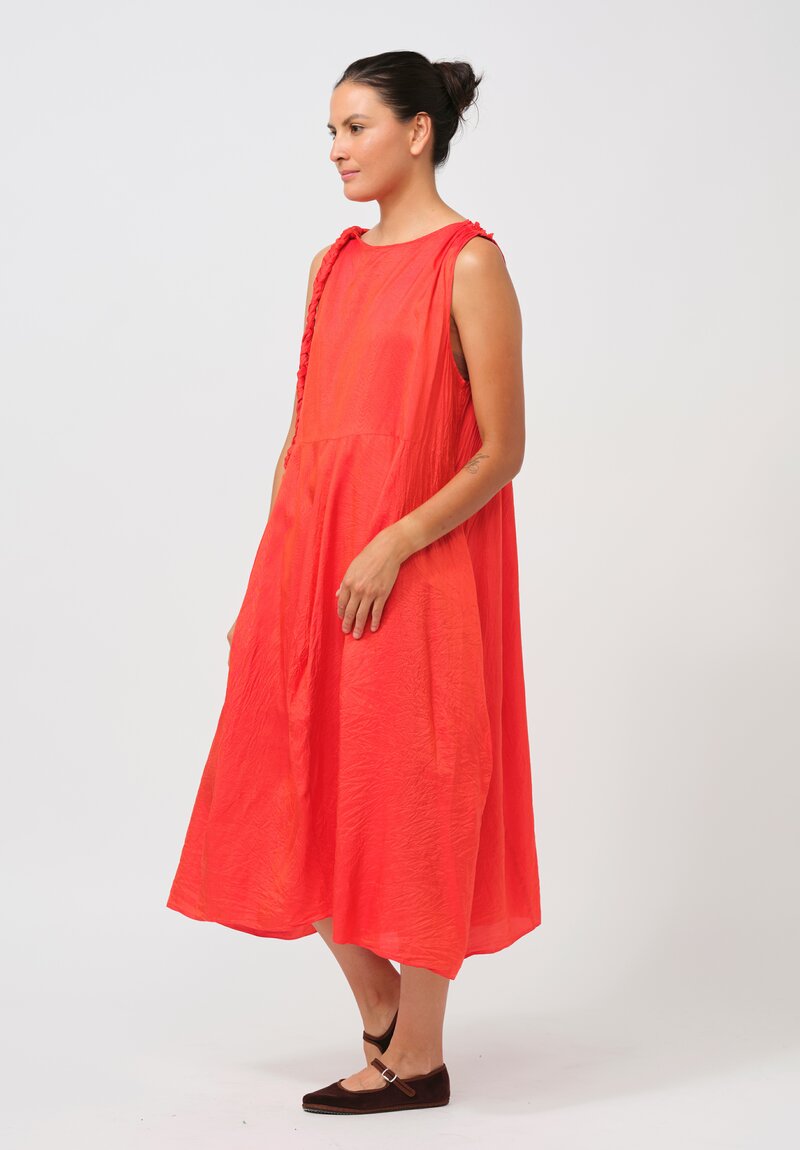 Christian Peau Silk Sleeveless One Piece Dress in Marigold