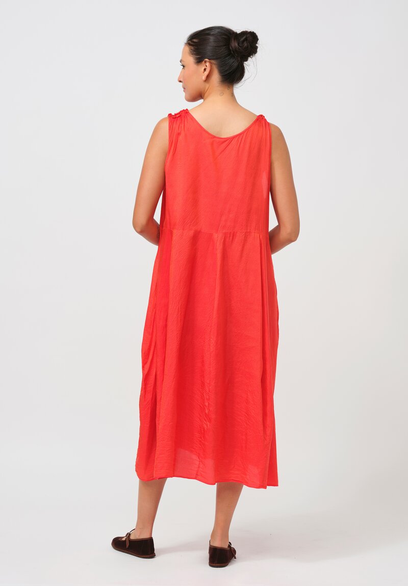 Christian Peau Silk Sleeveless One Piece Dress in Marigold