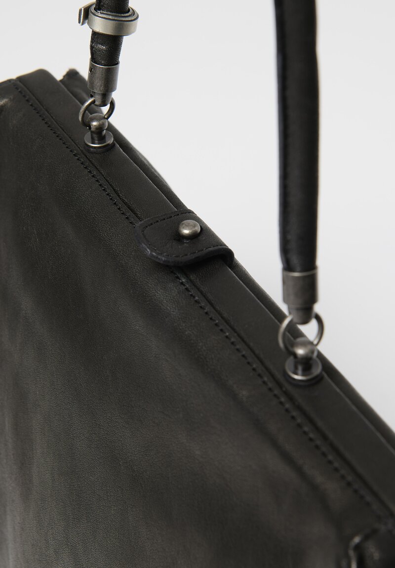 Christian Peau Soft Leather 2-Way Handbag in Black	