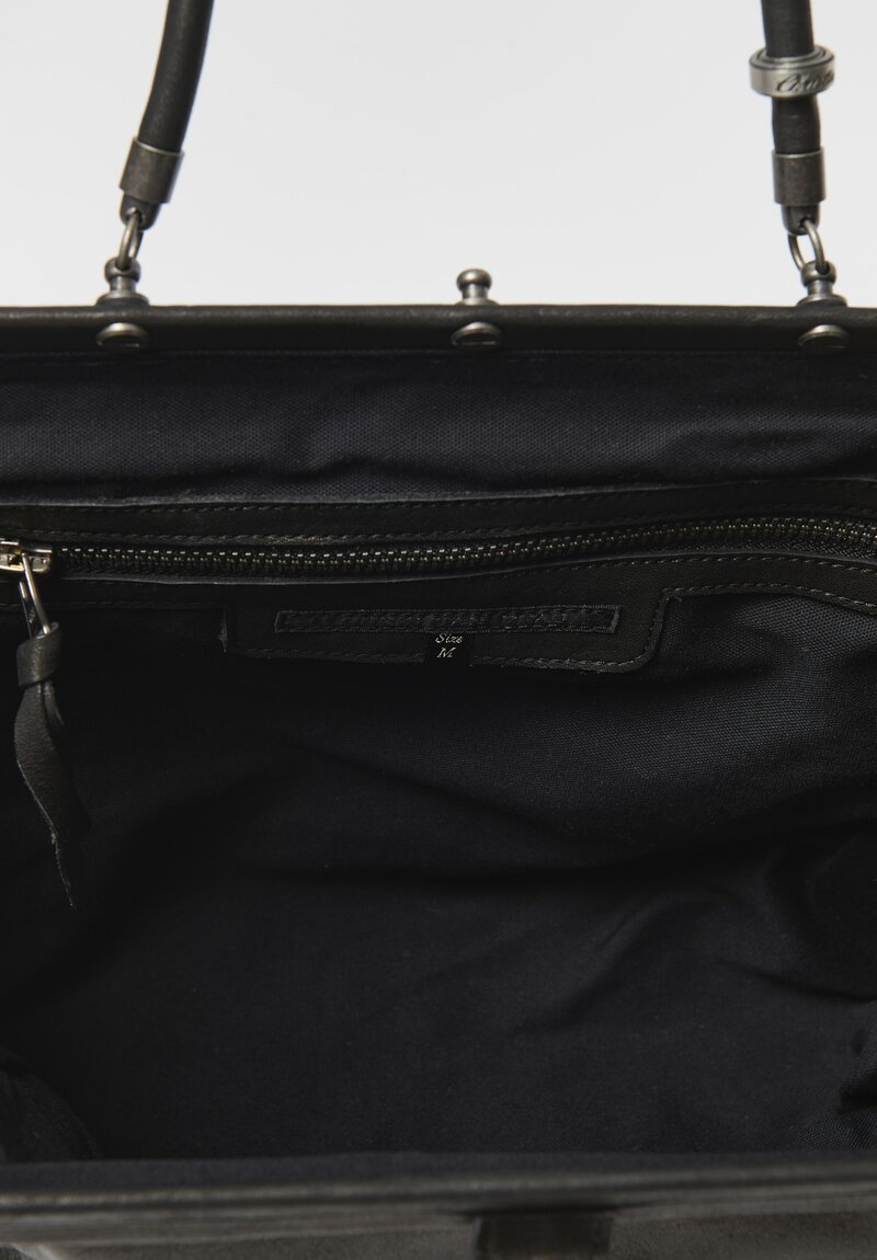 Christian Peau Soft Leather 2-Way Handbag in Black	