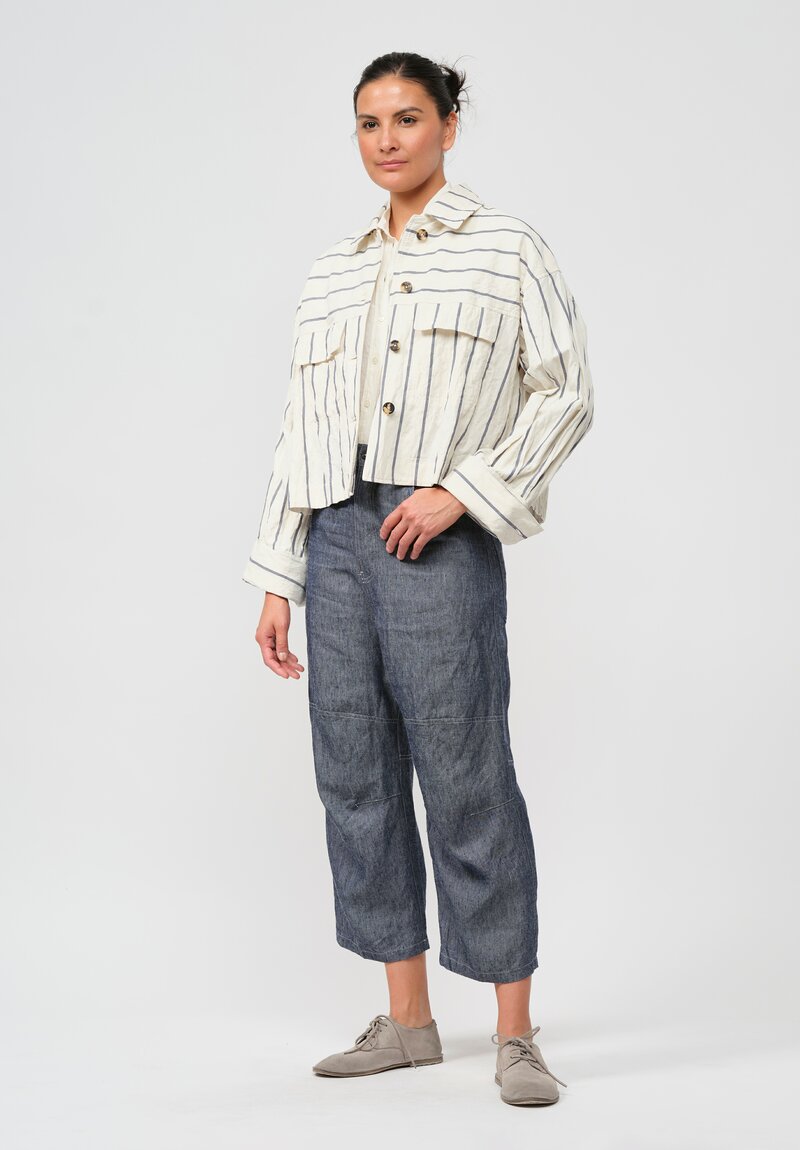 Forme d'Expression Woven Cotton Oversized Trucker Jacket	
