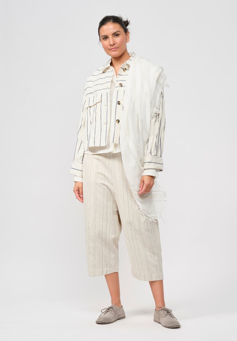 Forme d'Expression Woven Cotton & Silk Fisherman Pants	