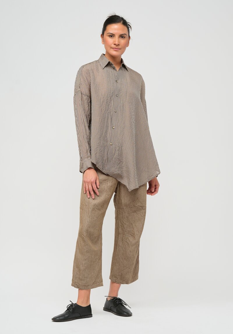 Forme d'Expression Woven Ramie & Linen 5 Pocket Pants in Reed	