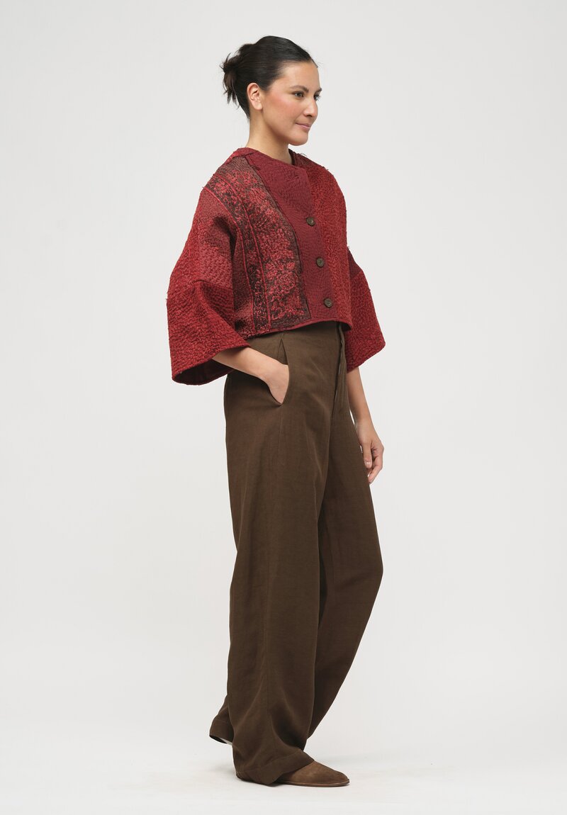 By Walid Chinese Silk Bella Jacket in Red	