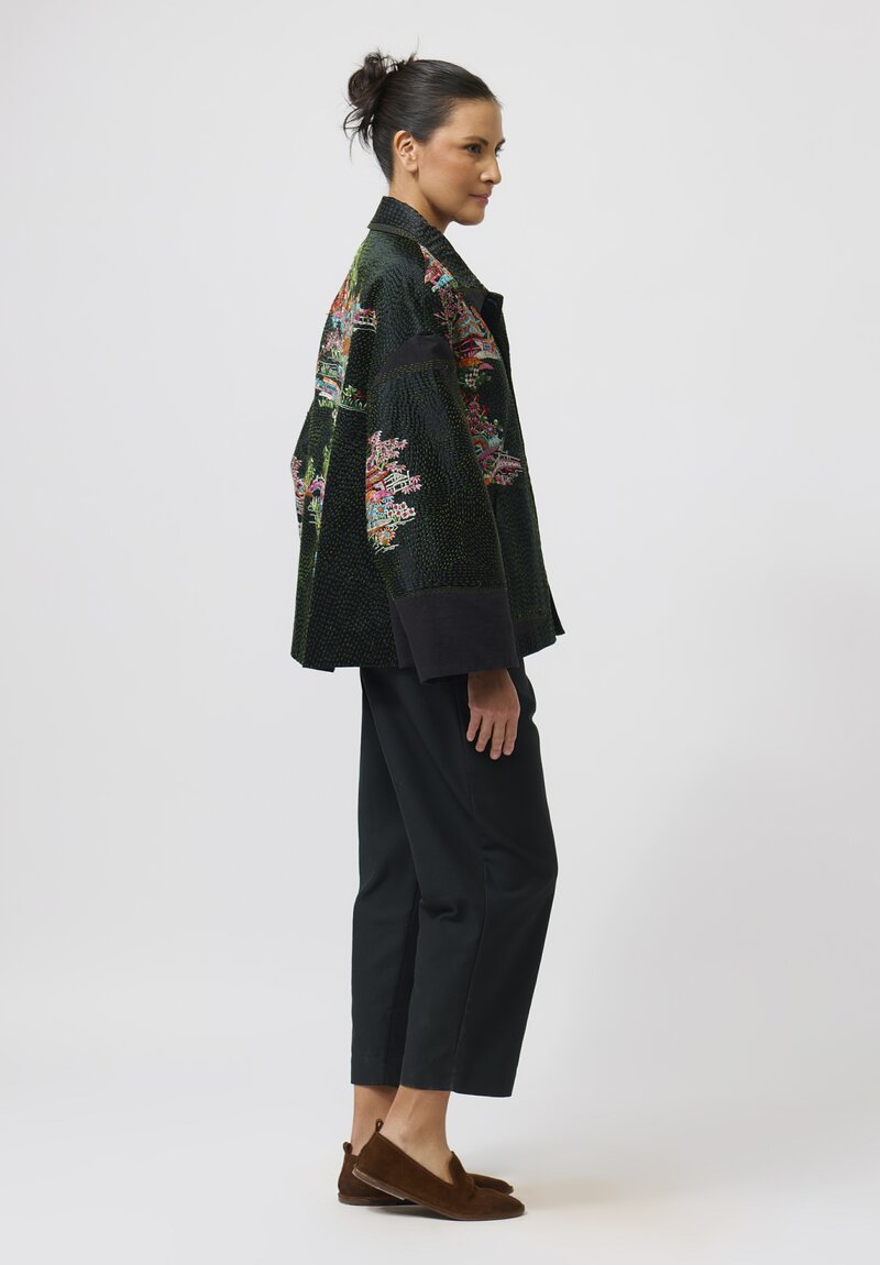 By Walid Silk Khadi Samantha Jacket in Black	