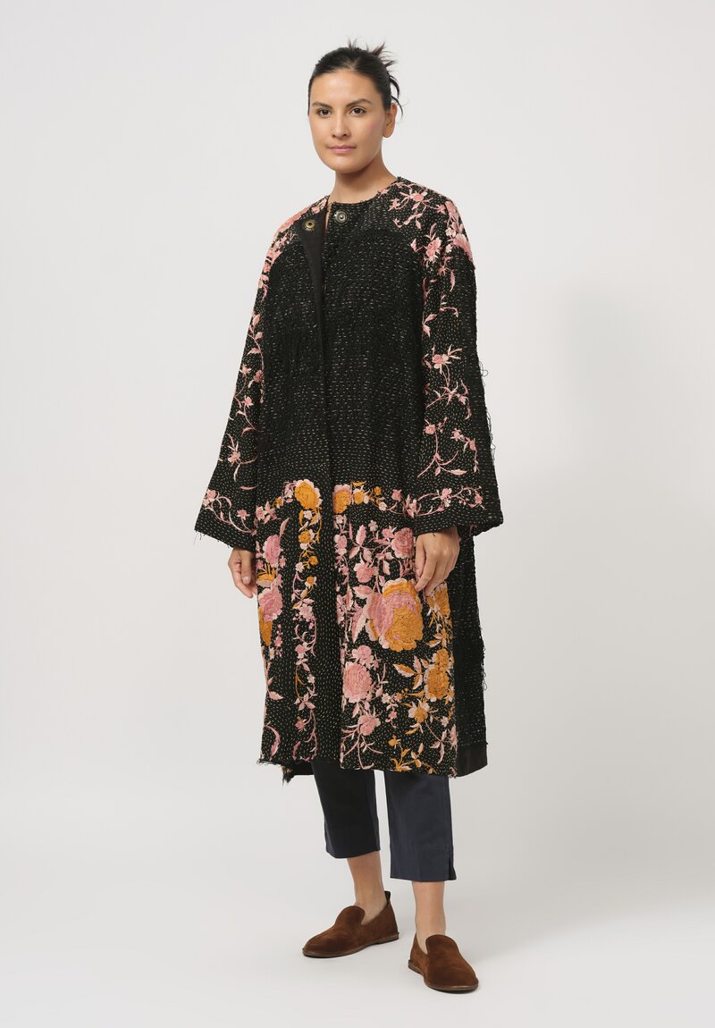 By Walid Silk Brenda Coat in Black	