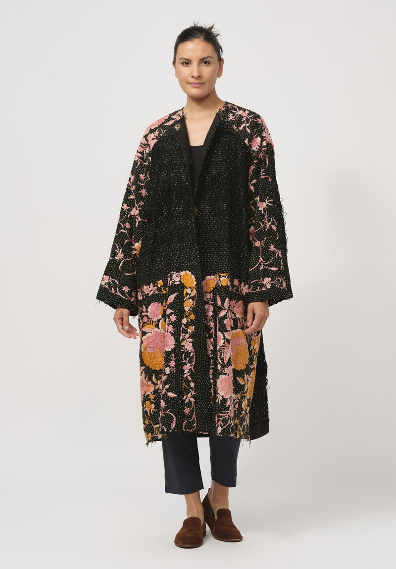 By Walid Silk Brenda Coat in Black	