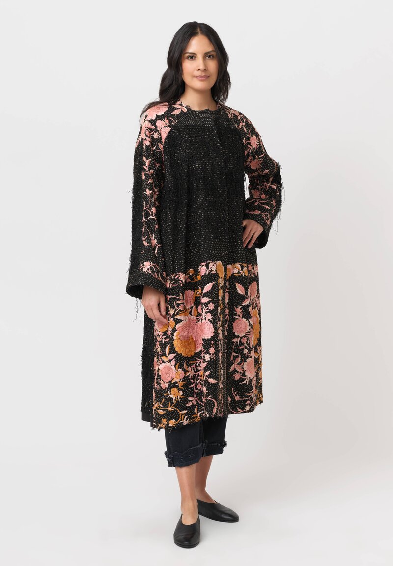 By Walid Silk Brenda Coat in Black