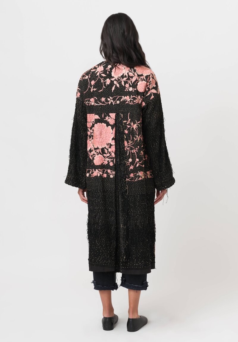 By Walid Silk Brenda Coat in Black