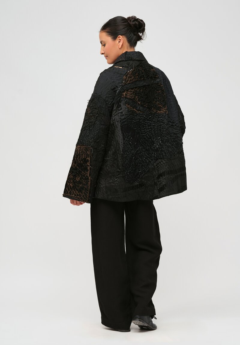 By Walid Victorian Silk Samantha Jacket in Black	