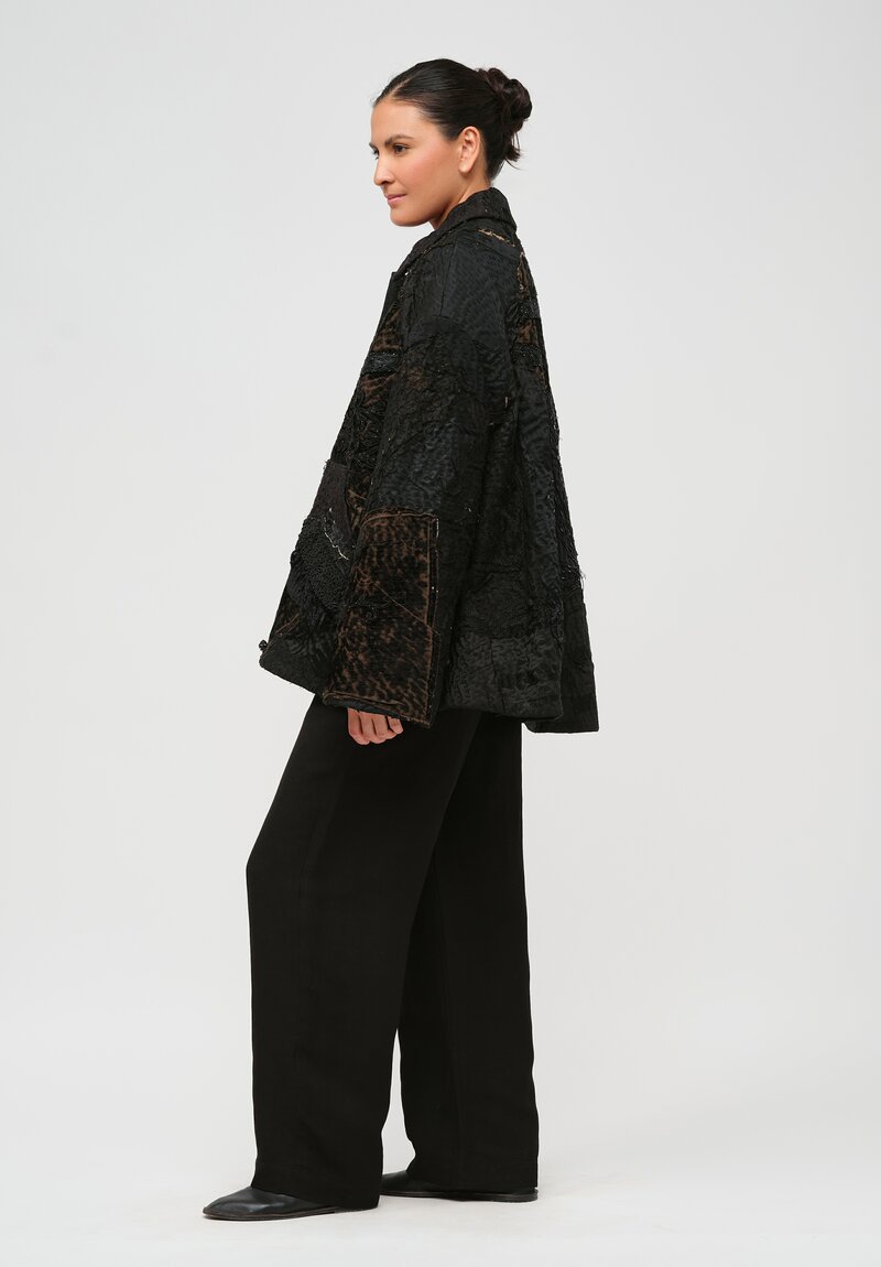 By Walid Victorian Silk Samantha Jacket in Black	