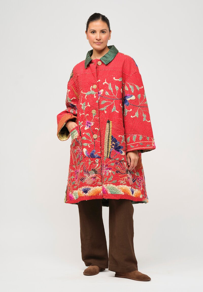 By Walid Chinese Silk Georgina Coat in Red	