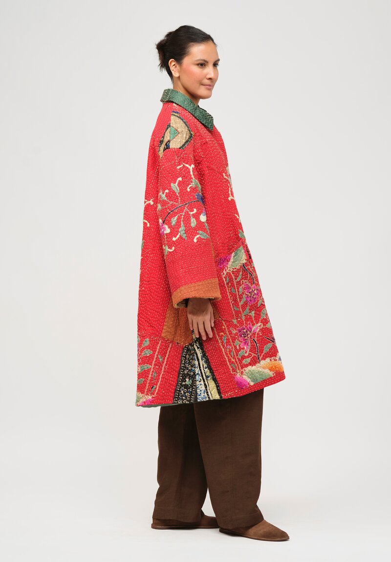 By Walid Chinese Silk Georgina Coat in Red	