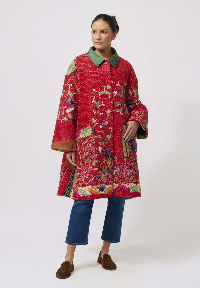 By Walid Chinese Silk Georgina Coat in Red	