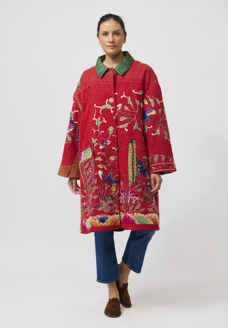 By Walid Chinese Silk Georgina Coat in Red	