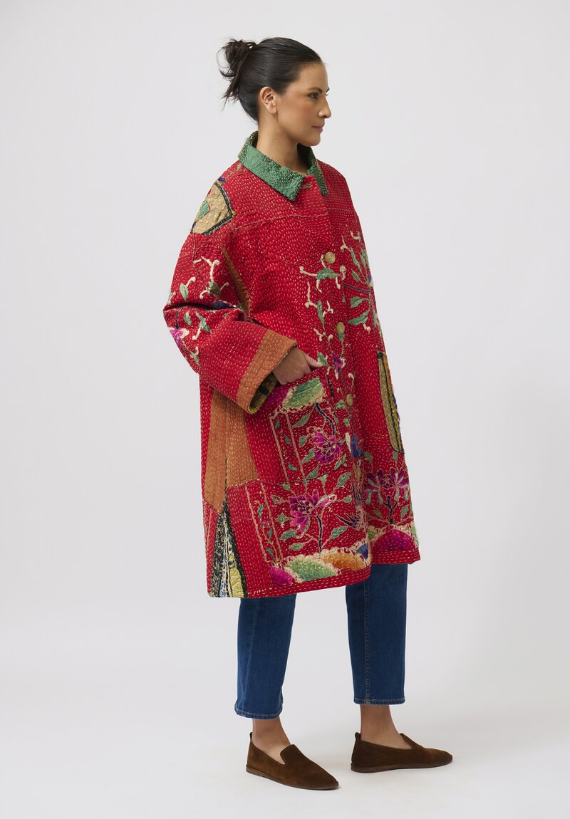 By Walid Chinese Silk Georgina Coat in Red	