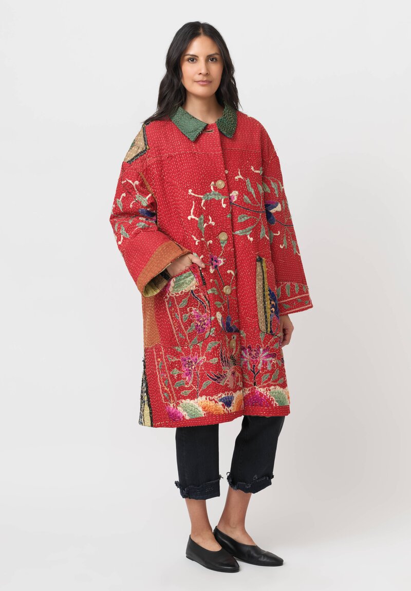 By Walid Chinese Silk Georgina Coat in Red	