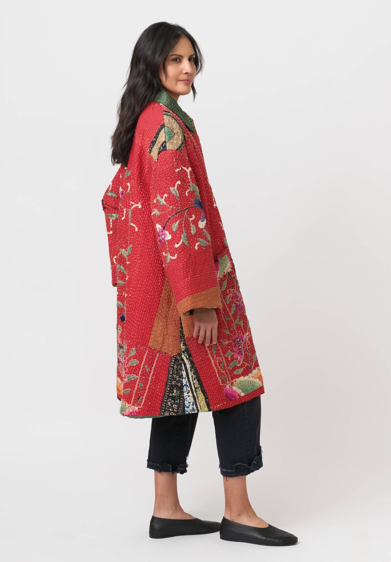 By Walid Chinese Silk Georgina Coat in Red	