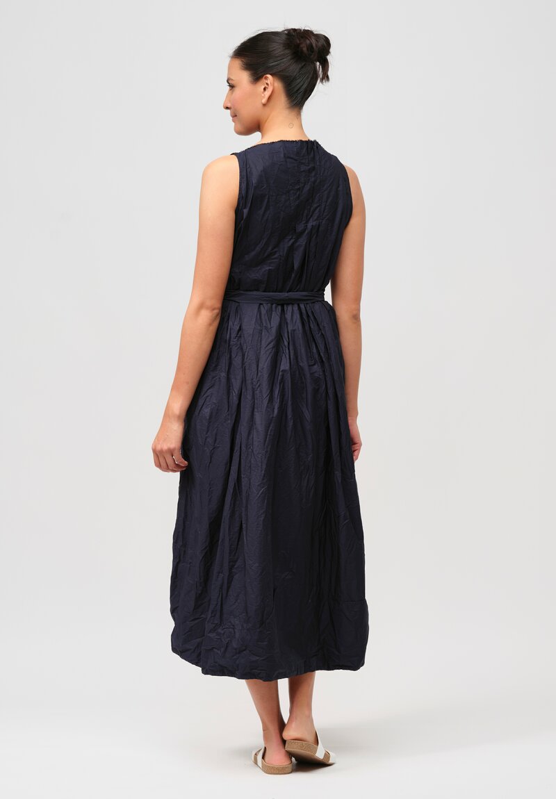Daniela Gregis Washed Cotton Pinafore Dress in Navy Blue	