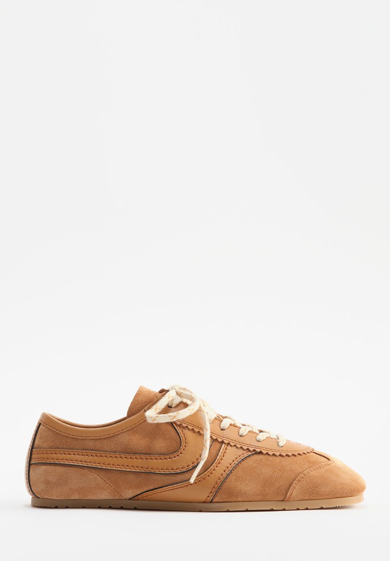 Dries Van Noten Leather Trimmed Suede Sneakers in Tan | Santa Fe ...