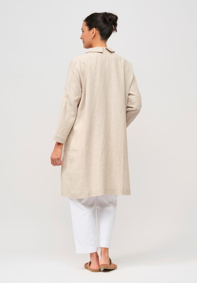 Daniela Gregis Linen Nest Stitch Cappotto Coat in Natural