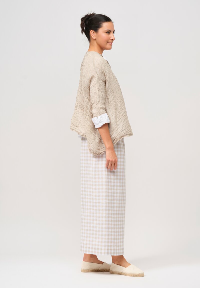 Daniela Gregis Washed Cotton & Linen Lunga Shirt in Greggio White	