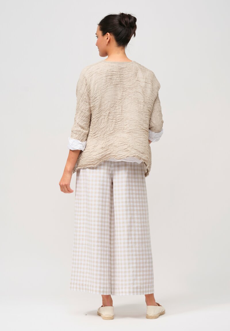 Daniela Gregis Washed Cotton & Linen Lunga Shirt in Greggio White	